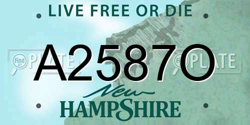 A2587O New Hampshire License Plate