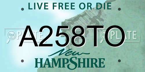 A258TO New Hampshire License Plate