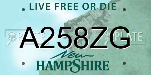 A258ZG New Hampshire License Plate