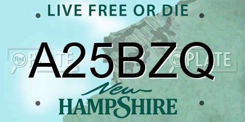 A25BZQ New Hampshire License Plate