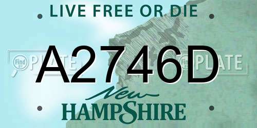 A2746D New Hampshire License Plate