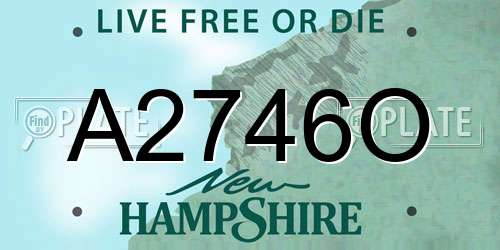 A2746O New Hampshire License Plate