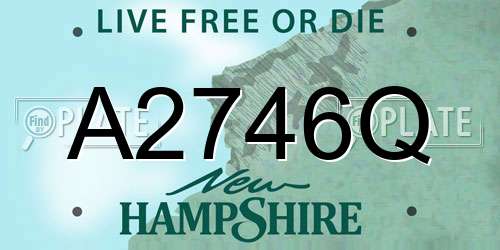 A2746Q New Hampshire License Plate