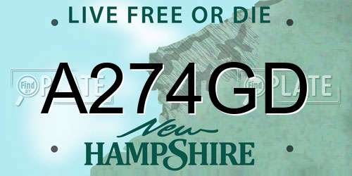 A274GD New Hampshire License Plate