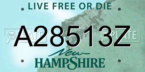 A28513Z New Hampshire License Plate