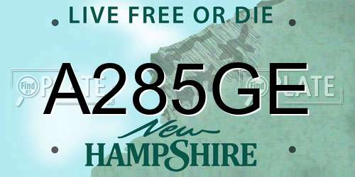 A285GE New Hampshire License Plate