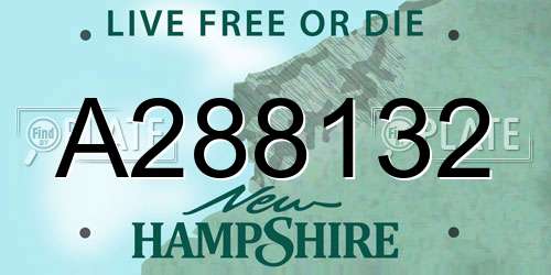 A288132 New Hampshire License Plate