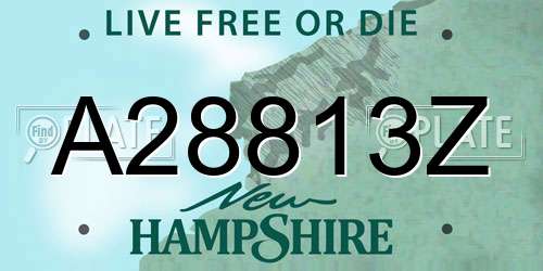 A28813Z New Hampshire License Plate
