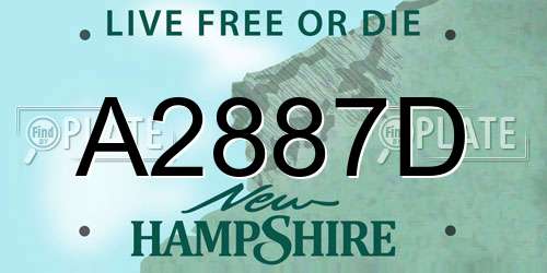 A2887D New Hampshire License Plate