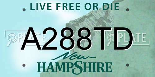 A288TD New Hampshire License Plate