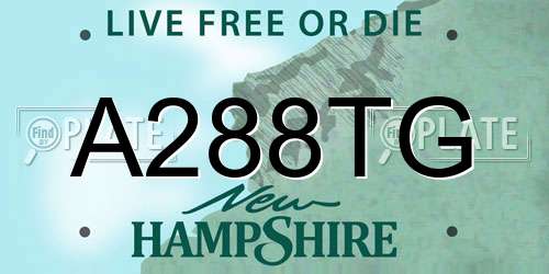 A288TG New Hampshire License Plate