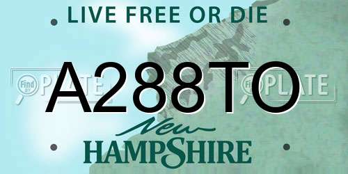 A288TO New Hampshire License Plate
