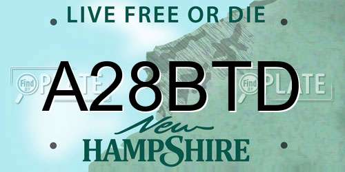 A28BTD New Hampshire License Plate