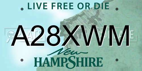A28XWM New Hampshire License Plate