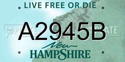 A2945B New Hampshire License Plate