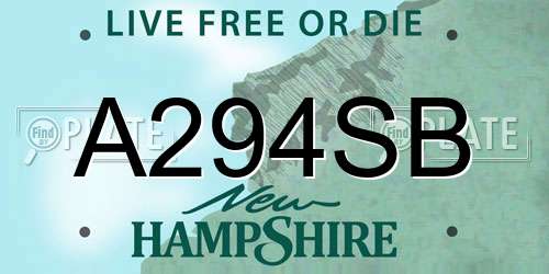 A294SB New Hampshire License Plate