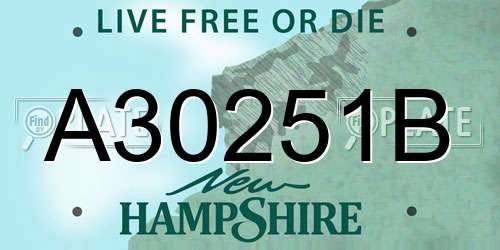 A30251B New Hampshire License Plate