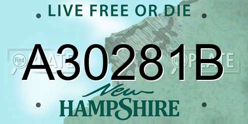A30281B New Hampshire License Plate