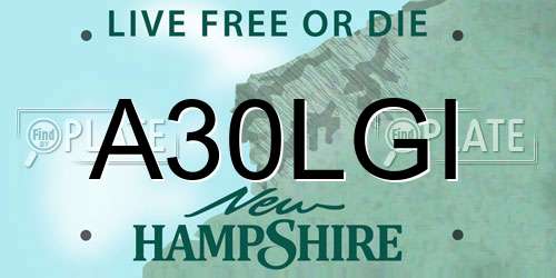 A30LGI New Hampshire License Plate