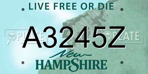 A3245Z New Hampshire License Plate