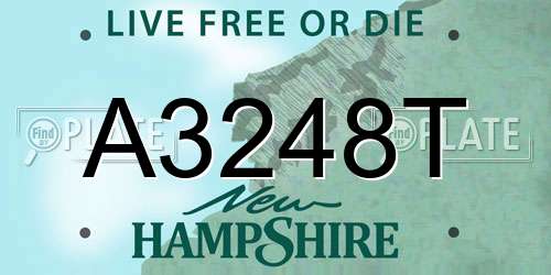 A3248T New Hampshire License Plate