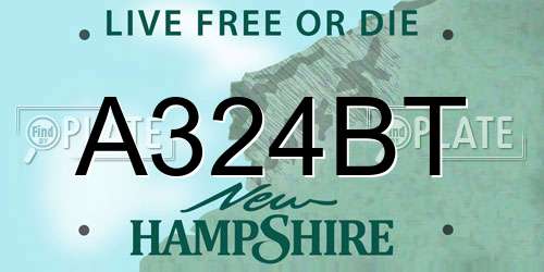 A324BT New Hampshire License Plate