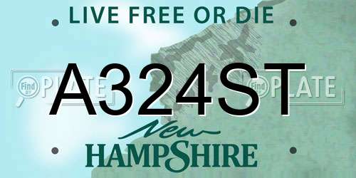A324ST New Hampshire License Plate
