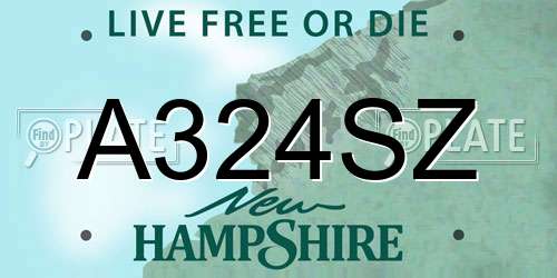A324SZ New Hampshire License Plate