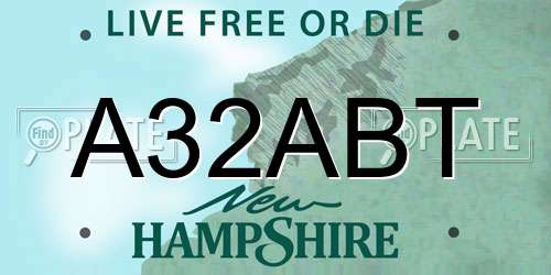 A32ABT New Hampshire License Plate