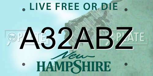 A32ABZ New Hampshire License Plate