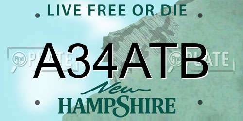 A34ATB New Hampshire License Plate