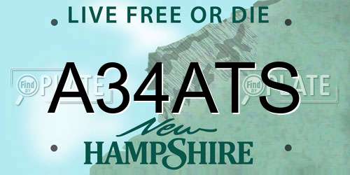 A34ATS New Hampshire License Plate
