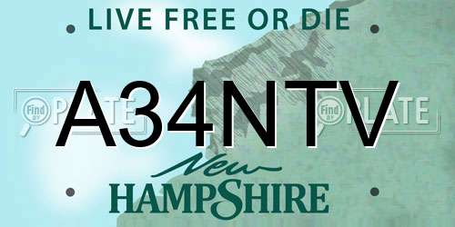 A34NTV New Hampshire License Plate