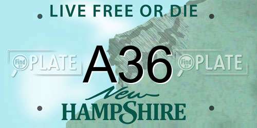 A36 New Hampshire License Plate