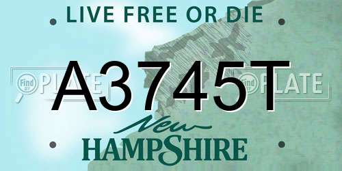 A3745T New Hampshire License Plate
