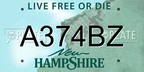 A374BZ New Hampshire License Plate