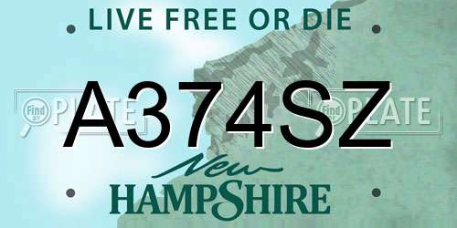 A374SZ New Hampshire License Plate