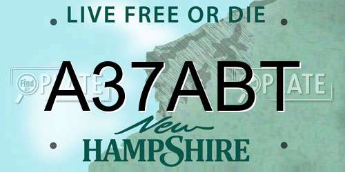 A37ABT New Hampshire License Plate
