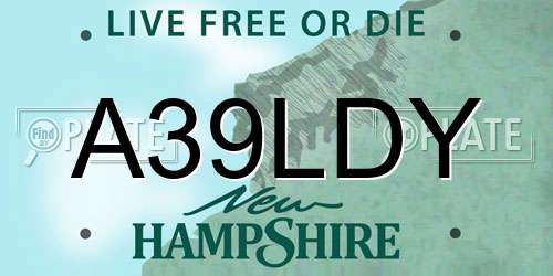 A39LDY New Hampshire License Plate