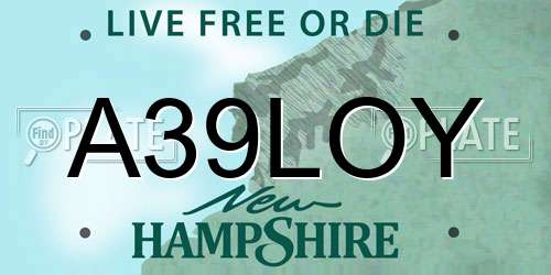 A39LOY New Hampshire License Plate