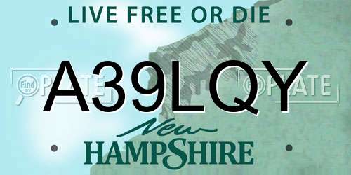 A39LQY New Hampshire License Plate