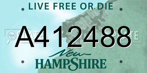 A412488 New Hampshire License Plate