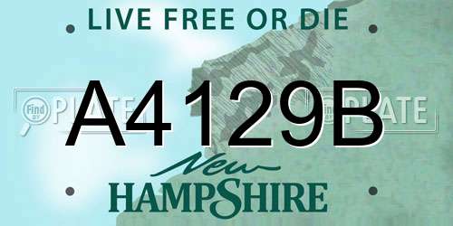 A4129B New Hampshire License Plate