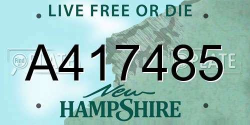 A417485 New Hampshire License Plate