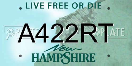 A422RT New Hampshire License Plate