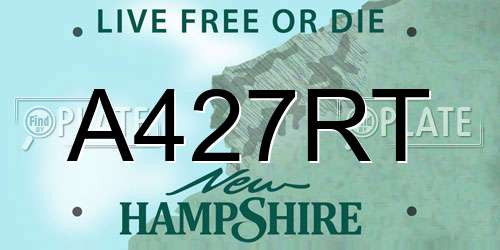 A427RT New Hampshire License Plate