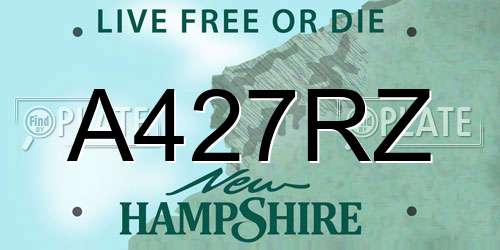 A427RZ New Hampshire License Plate