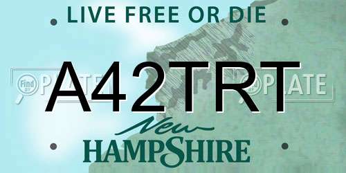 A42TRT New Hampshire License Plate