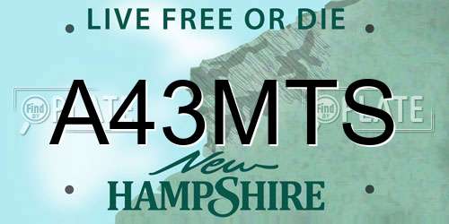 A43MTS New Hampshire License Plate