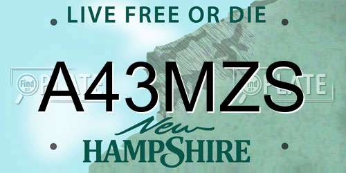 A43MZS New Hampshire License Plate